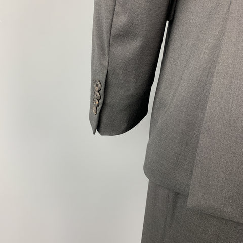 PRADA 42 Regular Charcoal Wool Notch Lapel Suit