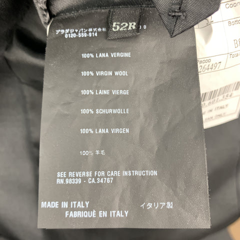 PRADA 42 Regular Charcoal Wool Notch Lapel Suit