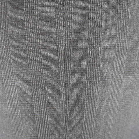 PRADA Size 46 Charcoal Glenplaid Wool Notch Lapel Coat