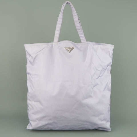PRADA Lavender Nylon Robot 6 Lady Embellished Tote Handbag
