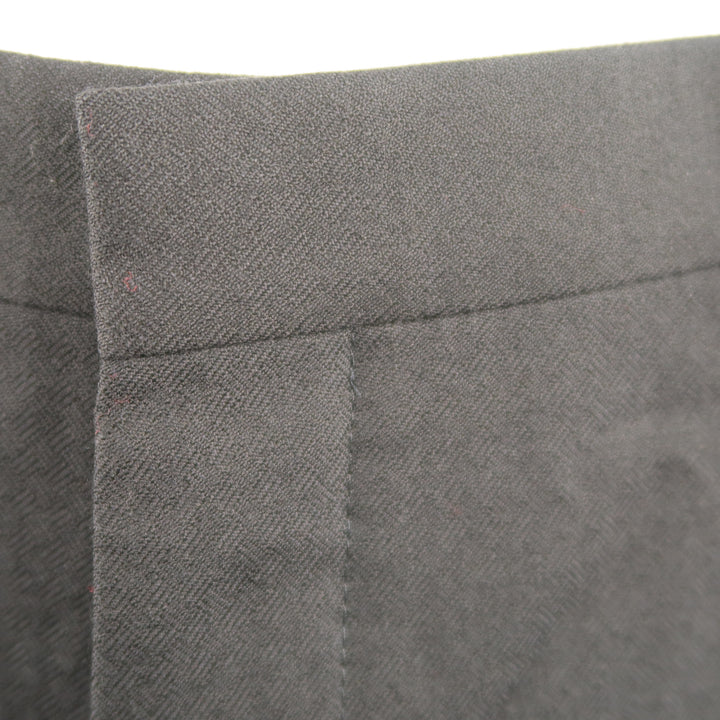 PRADA Taille 38 x 28 Pantalon habillé en laine à carreaux bleu marine