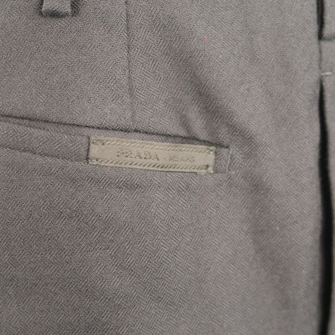 PRADA Size 38 x 28 Navy Checkered Wool Dress Pants