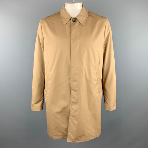 PS by PAUL SMITH XL Khaki Cotton / Nylon Hidden Buttons Long Coat