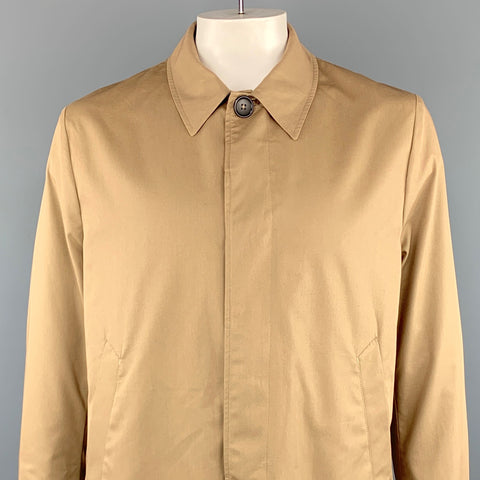 PS by PAUL SMITH XL Khaki Cotton / Nylon Hidden Buttons Long Coat