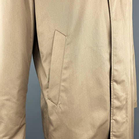PS by PAUL SMITH XL Khaki Cotton / Nylon Hidden Buttons Long Coat