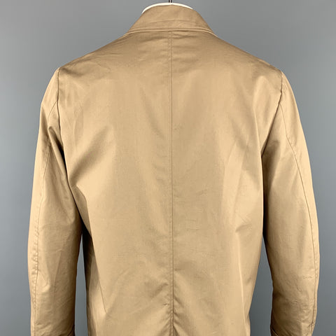 PS by PAUL SMITH XL Khaki Cotton / Nylon Hidden Buttons Long Coat