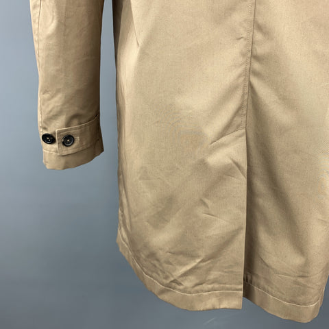 PS by PAUL SMITH XL Khaki Cotton / Nylon Hidden Buttons Long Coat