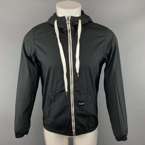 PULL & BEAR S Black Solid Cotton Zip Up Jacket