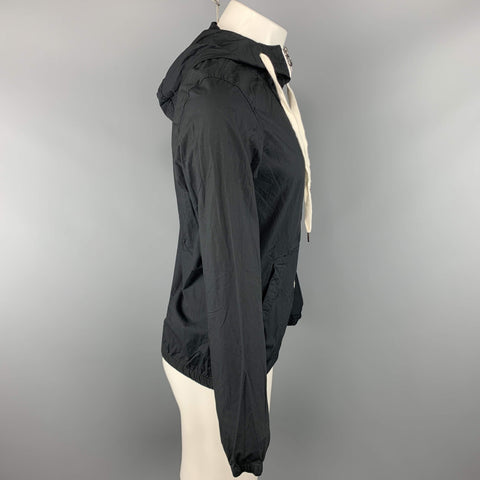 PULL & BEAR S Black Solid Cotton Zip Up Jacket