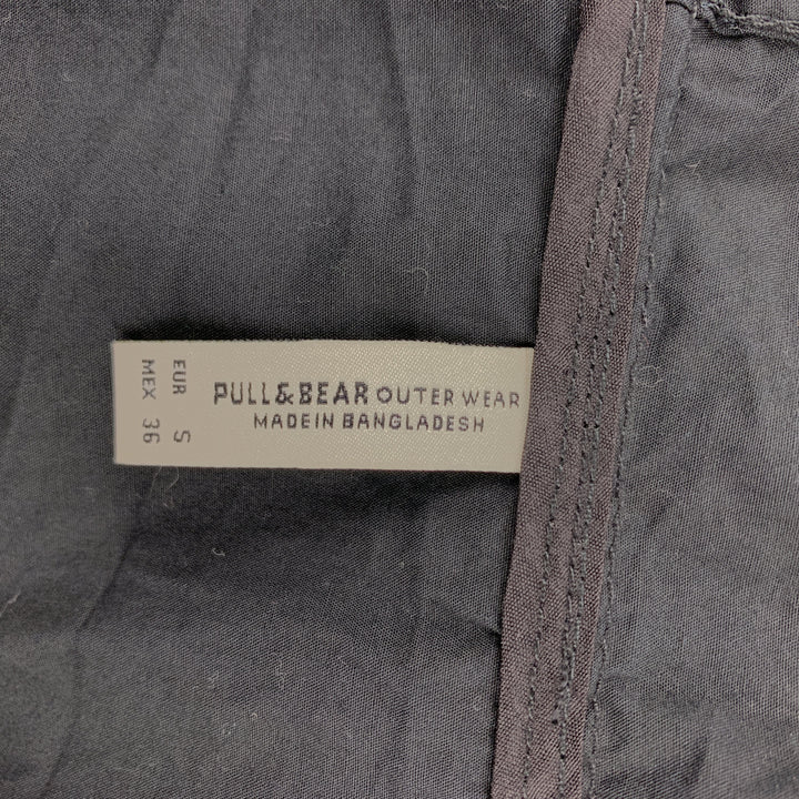 PULL & BEAR S Black Solid Cotton Zip Up Jacket