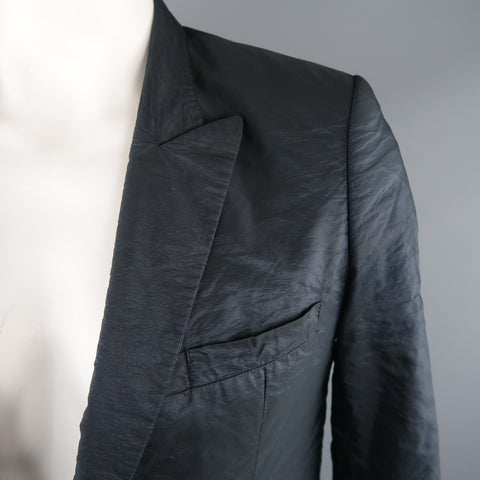 RAF SIMONS 40 Regular Navy Metallic Polyester Blend Sport Coat