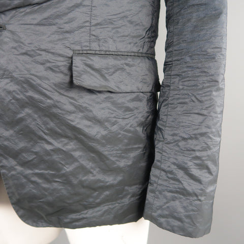 RAF SIMONS 40 Regular Navy Metallic Polyester Blend Sport Coat