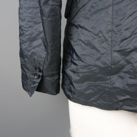 RAF SIMONS 40 Regular Navy Metallic Polyester Blend Sport Coat