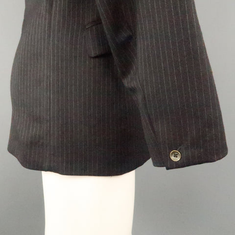RAG &amp; BONE 38 Abrigo deportivo con solapa de muesca en mezcla de lana a rayas negras