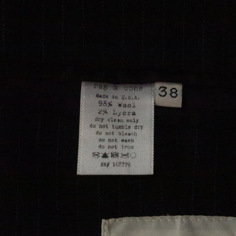 RAG &amp; BONE 38 Abrigo deportivo con solapa de muesca en mezcla de lana a rayas negras