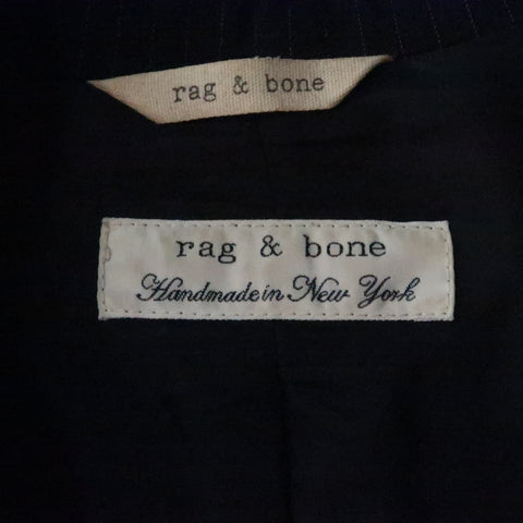 RAG &amp; BONE 38 Abrigo deportivo con solapa de muesca en mezcla de lana a rayas negras