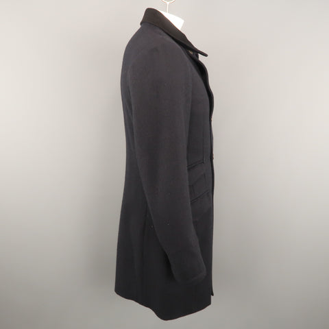RAG & BONE Chest Size 42 Navy Solid Wool / Nylon Double Breasted Coat