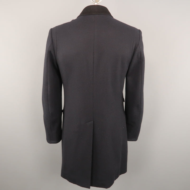 RAG & BONE Chest Size 42 Navy Solid Wool / Nylon Double Breasted Coat