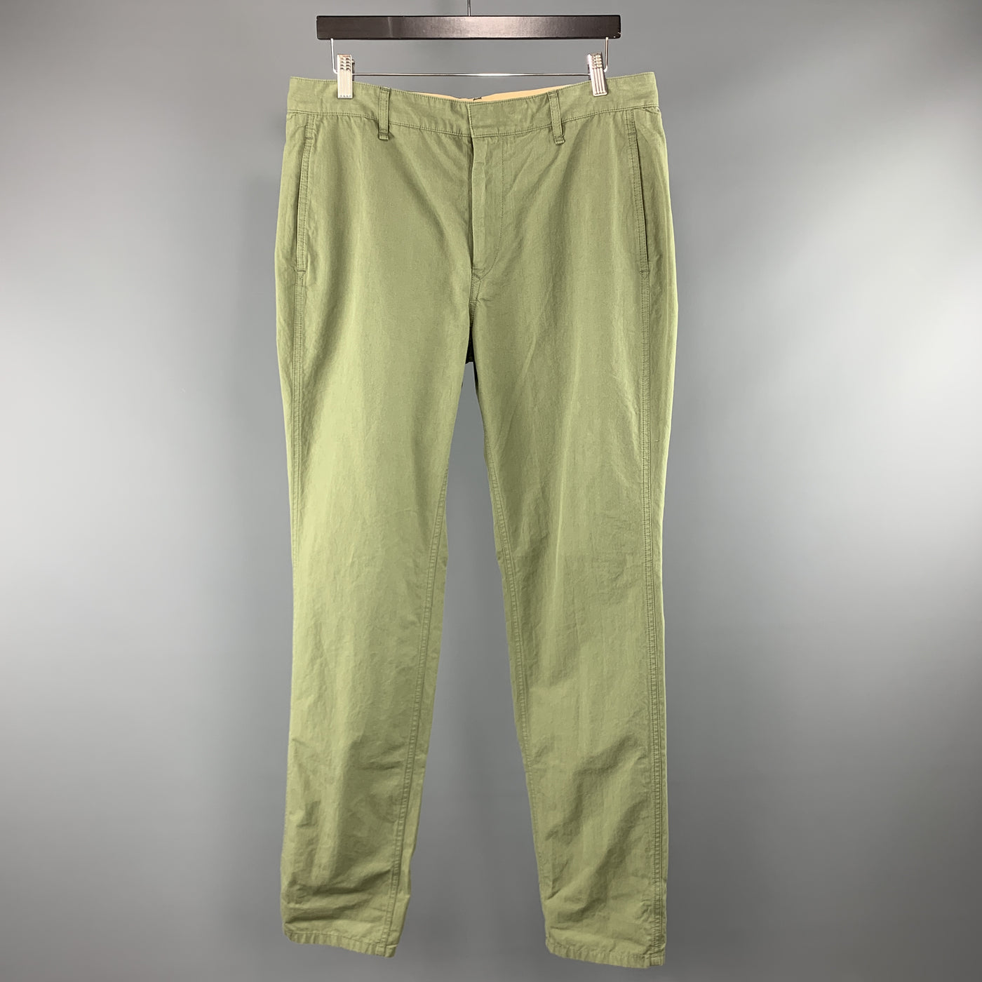 RAG & BONE Size 34 x 32 Olive Solid Cotton Zip Fly Casual Pants