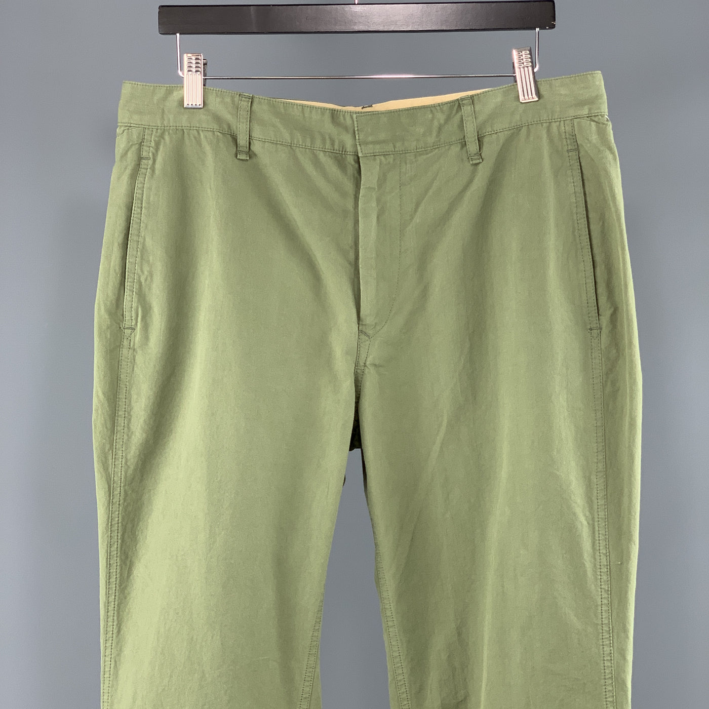 RAG & BONE Size 34 x 32 Olive Solid Cotton Zip Fly Casual Pants