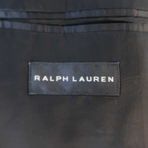 RALPH LAUREN 40 Black Pinstripe Wool Peak Lapel Suit
