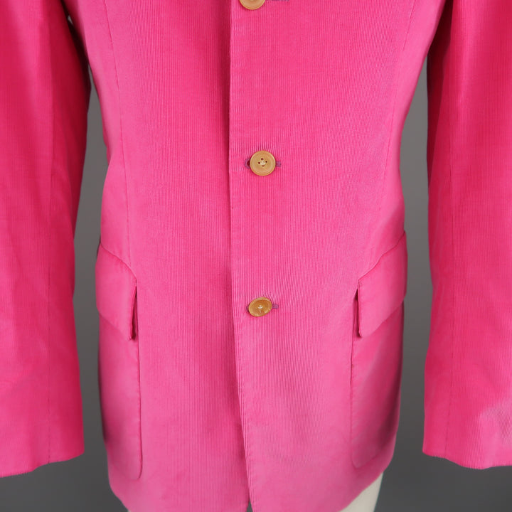 RALPH LAUREN 40 Fuchsia Pink Corduroy Notch Lapel Sport Coat