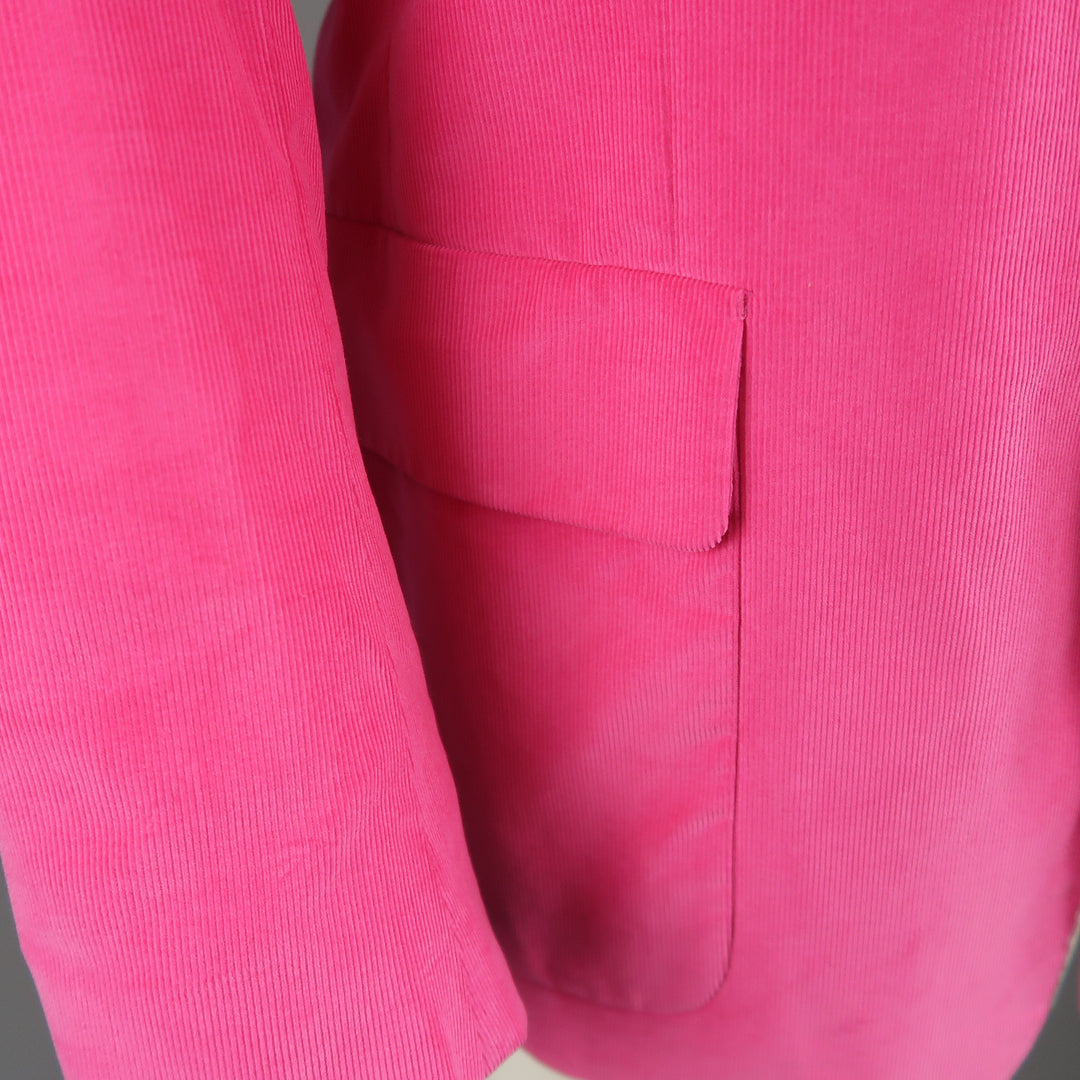 RALPH LAUREN 40 Fuchsia Pink Corduroy Notch Lapel Sport Coat