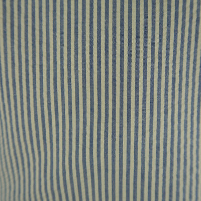 RALPH LAUREN 40 Regular Cream & Blue Striped Seersucker Notch Lapel Sport Coat
