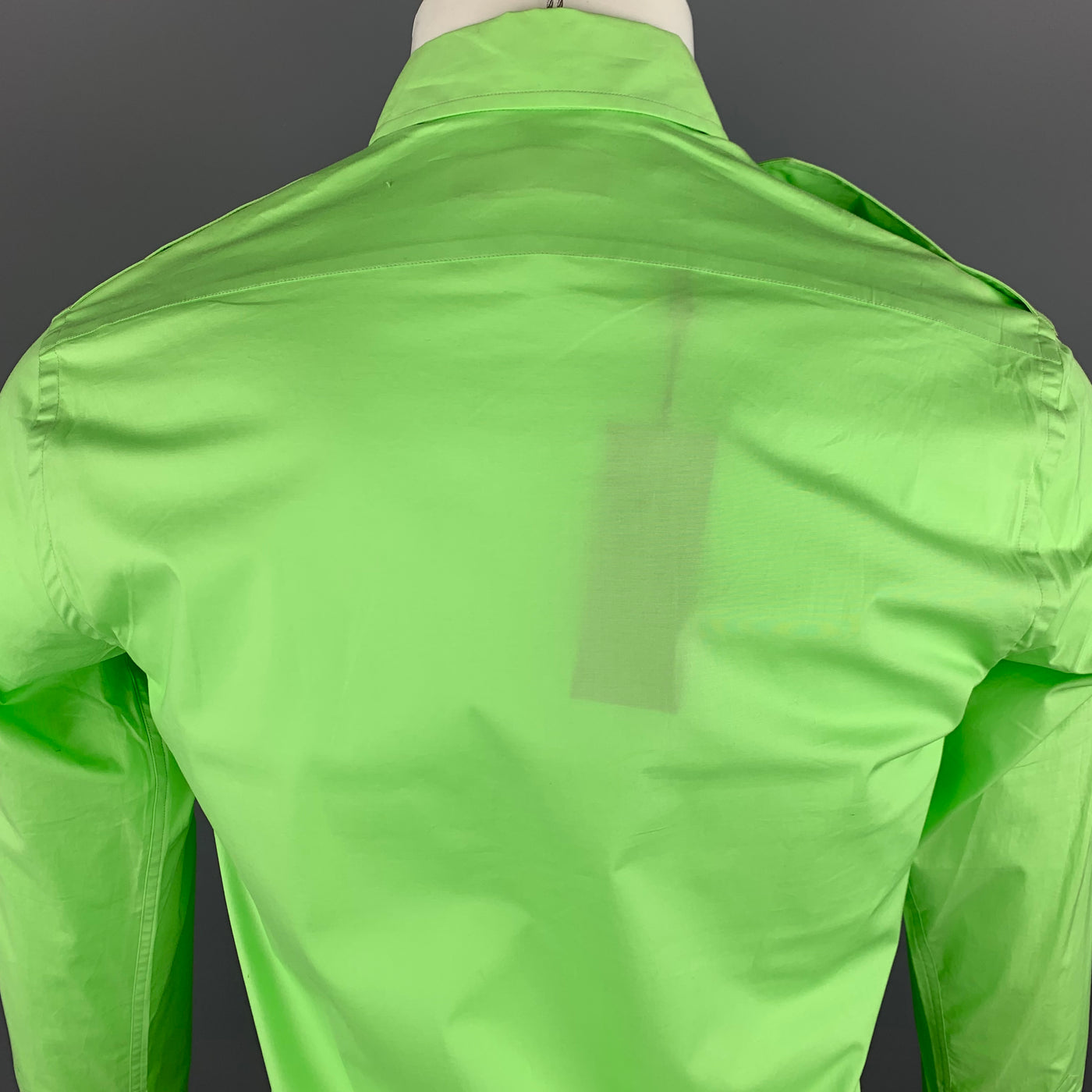 RALPH LAUREN Black Label S Lime Green Cotton Patch Pockets Long Sleeve Shirt