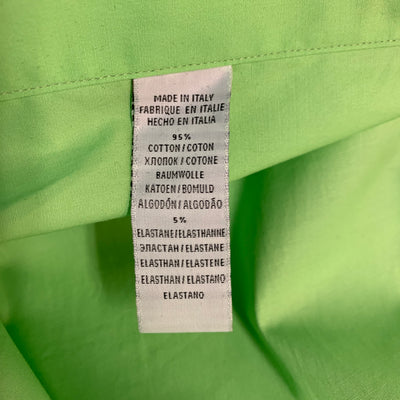 RALPH LAUREN Black Label S Lime Green Cotton Patch Pockets Long Sleeve Shirt