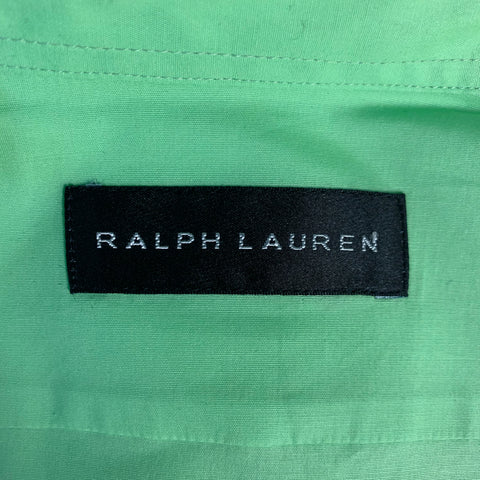 RALPH LAUREN Black Label S Lime Green Cotton Patch Pockets Long Sleeve Shirt