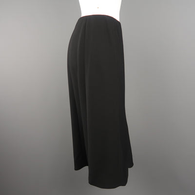 RALPH LAUREN Black Label Size 6 Black Wool Blend Scalloped Hem A Line Skirt