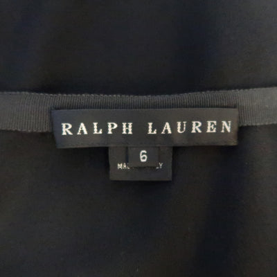 RALPH LAUREN Black Label Size 6 Black Wool Blend Scalloped Hem A Line Skirt