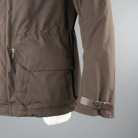 RALPH LAUREN Black Label XL Brown Solid Polyester Jacket