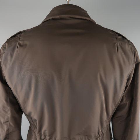 RALPH LAUREN Black Label XL Brown Solid Polyester Jacket