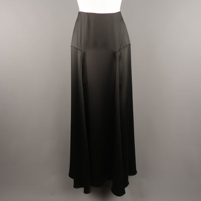 RALPH LAUREN COLLECTION Size 2 Black Silk A Line Maxi Skirt
