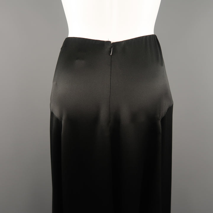 RALPH LAUREN COLLECTION Size 2 Black Silk A Line Maxi Skirt