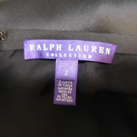 RALPH LAUREN COLLECTION Size 2 Black Silk A Line Maxi Skirt