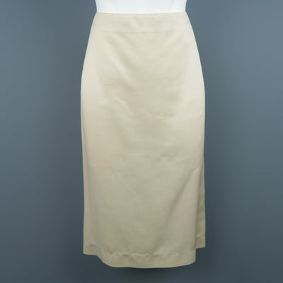 RALPH LAUREN COLLECTION Size 6 Light Beige Silk Twill Pencil Skirt