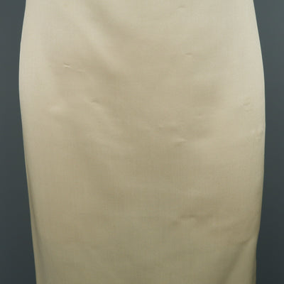 RALPH LAUREN COLLECTION Size 6 Light Beige Silk Twill Pencil Skirt