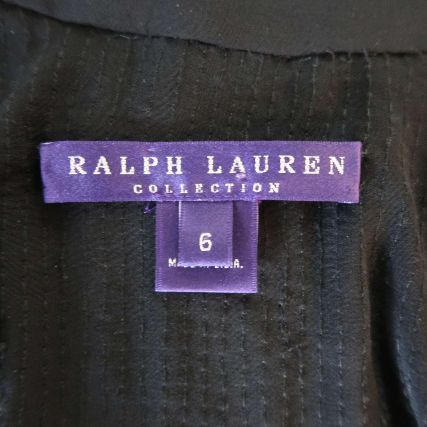 RALPH LAUREN Collection Size 6 Black Beaded Silk Nehru Collar Evening Blouse