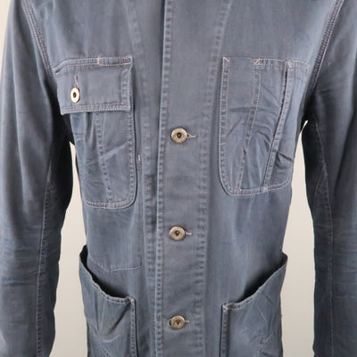 RALPH LAUREN M Navy Solid Cotton Worker Jacket