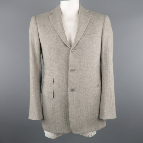 RALPH LAUREN Purple Label US 40 Light Gray Heather Cashmere Blazer Sport Coat