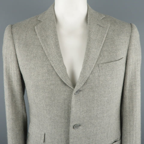 RALPH LAUREN Purple Label US 40 Light Gray Heather Cashmere Blazer Sport Coat