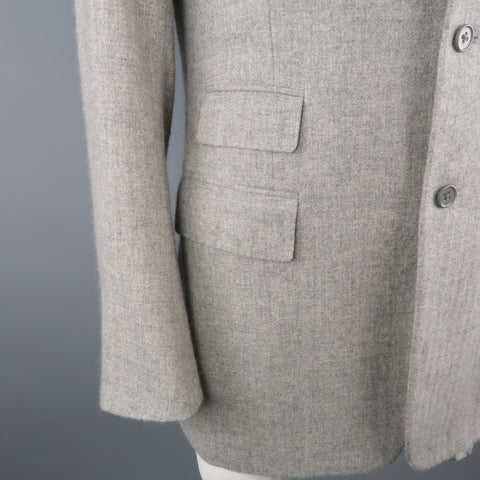 RALPH LAUREN Purple Label US 40 Light Gray Heather Cashmere Blazer Sport Coat