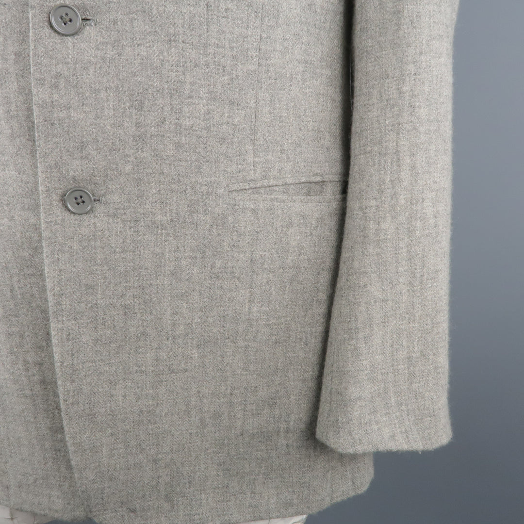 RALPH LAUREN Purple Label US 40 Manteau de sport blazer en cachemire gris clair chiné