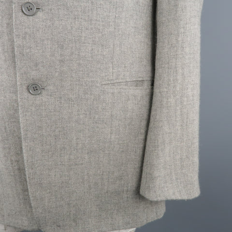 RALPH LAUREN Purple Label US 40 Light Gray Heather Cashmere Blazer Sport Coat