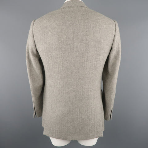 RALPH LAUREN Purple Label US 40 Light Gray Heather Cashmere Blazer Sport Coat