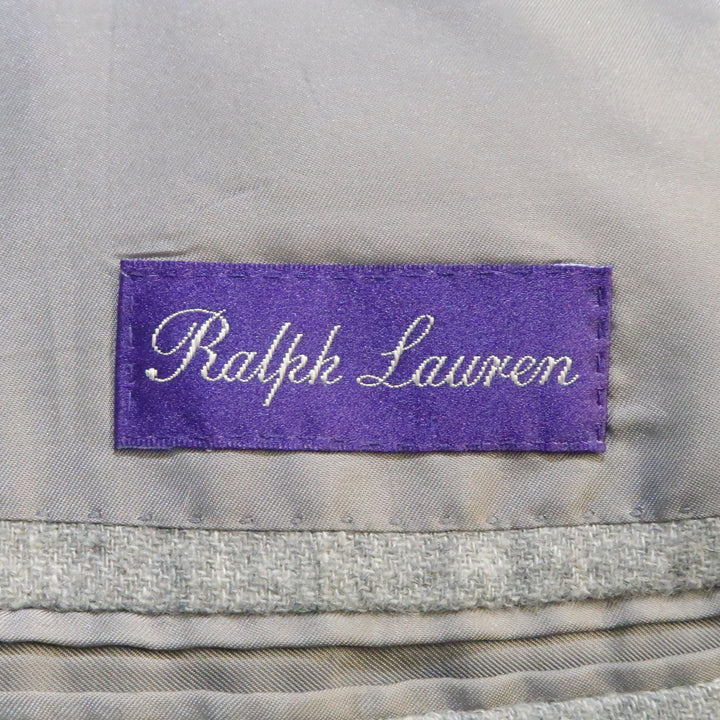 RALPH LAUREN Purple Label US 40 Light Gray Heather Cashmere Blazer Sport Coat