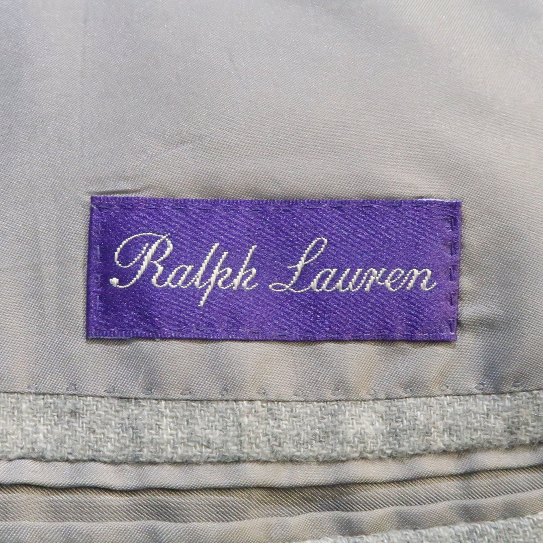RALPH LAUREN Purple Label US 40 Manteau de sport blazer en cachemire gris clair chiné